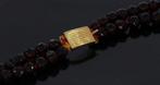 Granaten 2-strengs ketting antiek 18k gouden slot dames, Sieraden, Tassen en Uiterlijk, Antieke sieraden, Ophalen of Verzenden