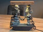 Unieke Stalen Lamp met Drijfhout, 1 speler, Ophalen, Gebruikt, Vanaf 3 jaar