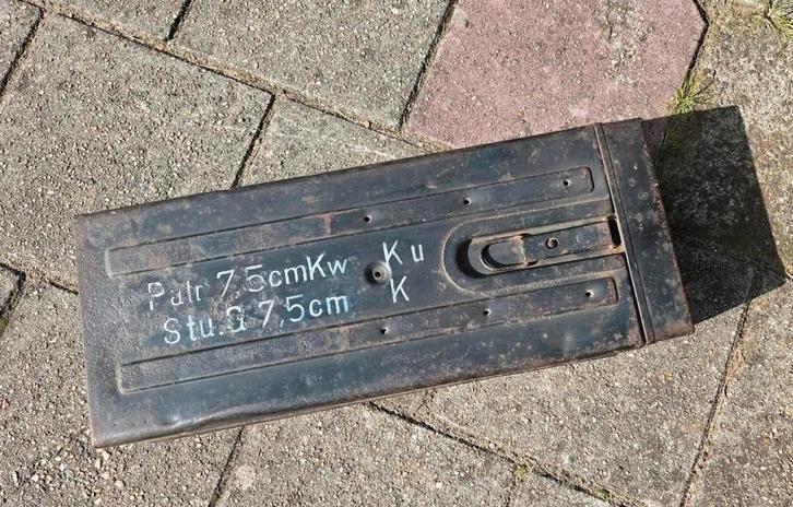 Duitse WO2 granaat container voor Stug, Verzamelen, Militaria | Tweede Wereldoorlog, Kist of Geocache, Duitsland, Ophalen of Verzenden