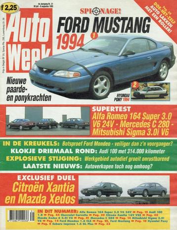 Autoweek 1993 nr. 31 (oa. Alfa Romeo 164 & Mitsubishi Sigma) beschikbaar voor biedingen