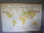 Wereldkaart met lijst 200x140 cm, Antiek en Kunst, Antiek | Schoolplaten, Ophalen of Verzenden, Aardrijkskunde