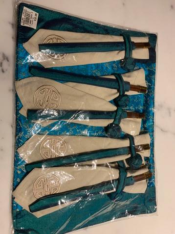 Placemetset voor Sushi in blauw/goud 6 persoons beschikbaar voor biedingen