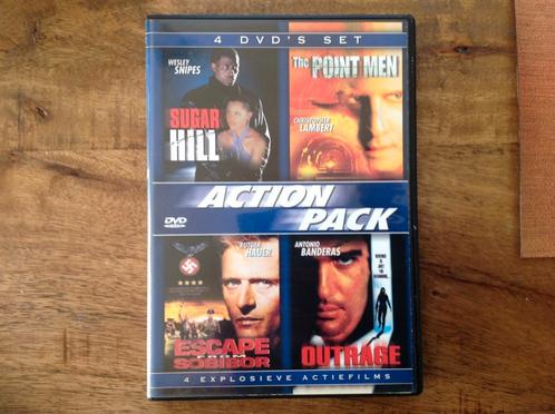 4 DVD Box ( Suger Hill/Point Men/Outrage/Escape Sobibor ), Cd's en Dvd's, Dvd's | Thrillers en Misdaad, Zo goed als nieuw, Vanaf 16 jaar