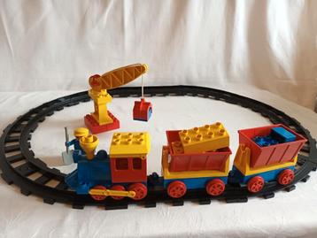 Vintage Duplo set 2700 Trein met wagons,  rails en kraan  beschikbaar voor biedingen