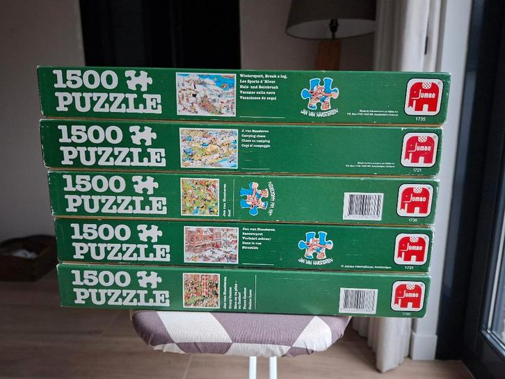 9 stuks jan van haasteren puzzels 1500 stukjes, Hobby en Vrije tijd, Denksport en Puzzels, Zo goed als nieuw, Legpuzzel, 500 t/m 1500 stukjes