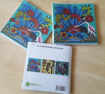 Oxfam Novib kunstkaarten & enveloppen, vogeldesign, 24 stuks beschikbaar voor biedingen