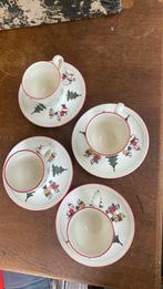 Wedgwood Windsor Christmas , 4 kop en schotels, Huis en Inrichting, Keuken | Servies, Ophalen, Zo goed als nieuw, Wedgwood, Kop(pen) en/of Schotel(s)