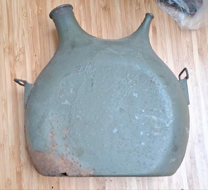 Oude Waterfles ook wel Gourde wo1 Franse M1877 veldfles, Verzamelen, Militaria | Tweede Wereldoorlog, Overige soorten, Kist of Geocache