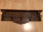 Antieke houten kapstok met leeuwenkoppen 84 x 23, Gebruikt, Minder dan 100 cm, Hout, Ophalen