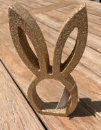 HOUT DECO PASEN 166 GOUDEN GLITTER HAAS NIEUW, Diversen, Pasen, -, -, Nieuw, Ophalen of Verzenden