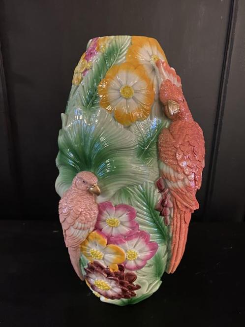 Vrolijk vaasje, vaas multicolour, parkiet bloemenvaas VdlM, Huis en Inrichting, Woonaccessoires | Vazen, Nieuw, Overige kleuren