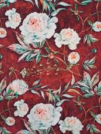 Stof pioenrozen rood nieuw, 120 cm of meer, Ophalen of Verzenden, Nieuw, 200 cm of meer