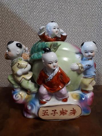 Chinees beeld keramiek/porselein perzik/zotjes beschikbaar voor biedingen