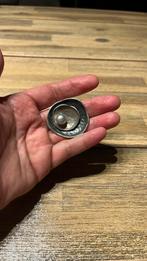 Zilveren hanger met grijze parel- merk Jeh, 4 tot 7 cm, Ophalen of Verzenden, Zo goed als nieuw, Met parel