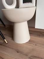 Beige keramieken bijzettafel, Huis en Inrichting, Tafels | Bijzettafels, Ophalen of Verzenden, Rond, Minder dan 55 cm, 45 tot 60 cm