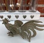 Antieke Vechtende Haan - 16 cm🐓, Ophalen, Gebruikt, Metaal, Dierenbeeld