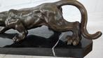 BRONZEN BEELD / PANTER OP MARMEREN VOET, Nieuw, Info@huisentuindecoratiemarie.nl, Dierenbeeld, Huis en tuin decoratie Marie