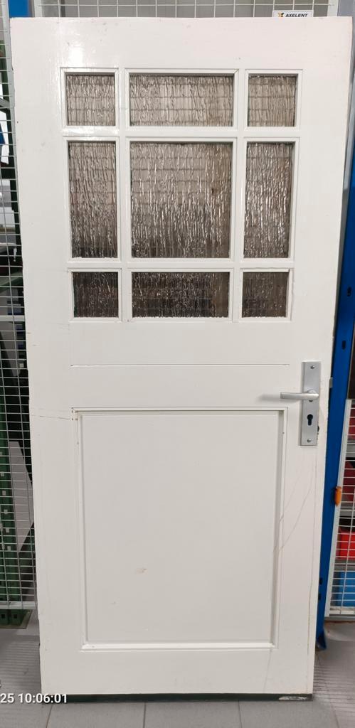 Hardhout buitendeur met 3-punt sluiting, Doe-het-zelf en Verbouw, Deuren en Horren, Gebruikt, Buitendeur, 200 tot 215 cm, Ophalen