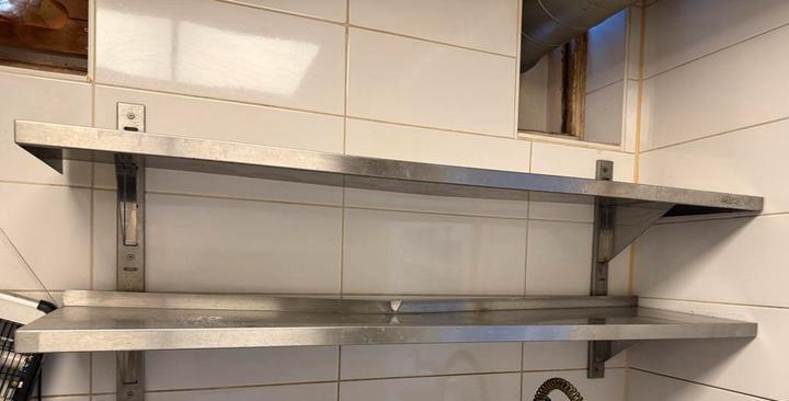 RVS Meubilair horeca wandplanken 5 stuks, Huis en Inrichting, Woonaccessoires | Wandplanken en Boekenplanken, Gebruikt, Ophalen