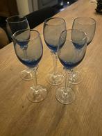 5 murano wijn vintage port glazen blauw glas gedraaid design, Verzamelen, Ophalen, Zo goed als nieuw, Overige typen