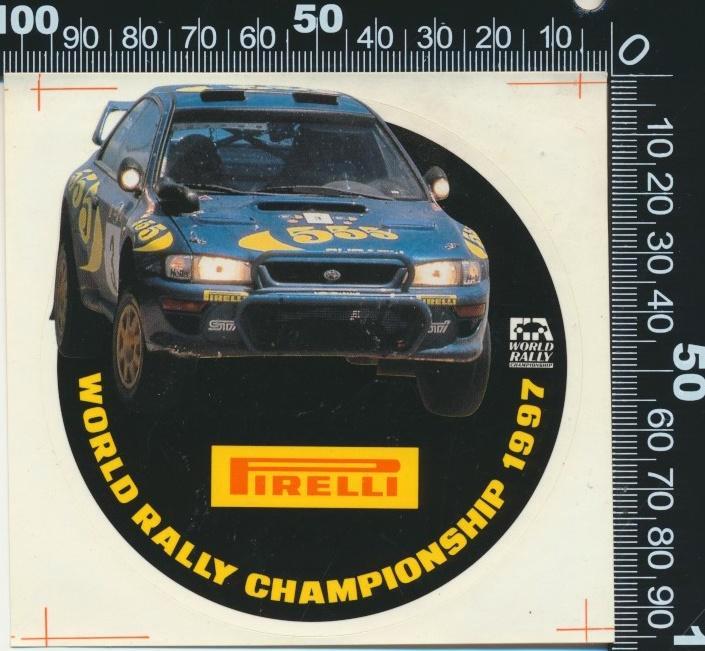 Sticker: Pirelli - Subaru - World Rally Championship 1997, Verzamelen, Stickers, Zo goed als nieuw, Auto of Motor, Ophalen of Verzenden