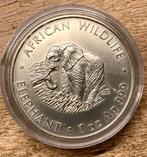 Zambia 5000 Kwacha 2000 | 1 Oz 999 zilver Olifant | zeldzaam, Ophalen of Verzenden, Zilver