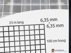 Volièregaas zwart  6.35x6.35mm | Dikte 0.55mm | 100cm | 25m, Tuin en Terras, Gaas en Draad, Ophalen of Verzenden, Nieuw, 10 tot 20 meter