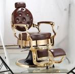 Luxe Kapperstoel Goud & Bruin, Ophalen of Verzenden