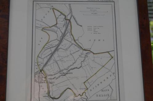 Fraaie Litho 1866 Gemeente Westdorpe Zee - Vla., Antiek en Kunst, Kunst | Litho's en Zeefdrukken, Ophalen of Verzenden