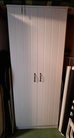 Witte kledingkast met plank- en hangruimte, Ophalen, Gebruikt, Met hangruimte, 50 tot 100 cm