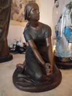 Groot Jeanne d'Arc beeld brons patina kleur - 43 cm hoog, Antiek en Kunst, Ophalen of Verzenden