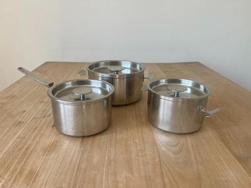 Giro Zilmata design pannenset (3 stuks), Huis en Inrichting, Keuken | Potten en Pannen, Gebruikt, Pannenset, Rvs, Keramische plaat