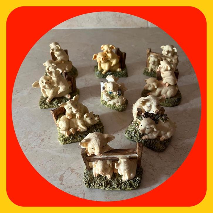 181.  Mooie Mini varkens tien stuks, Verzamelen, Beelden en Beeldjes, Dier, Ophalen of Verzenden