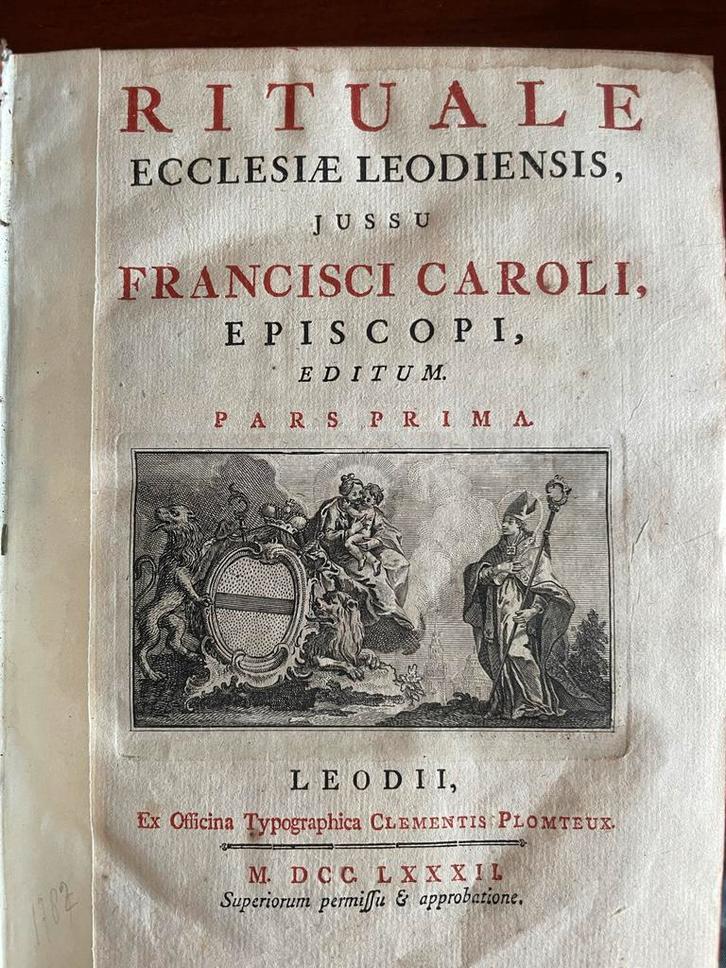 Rituale Ecclesiae Leodiensis 1782, Antiek en Kunst, Antiek | Boeken en Bijbels, Ophalen of Verzenden