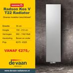 Designradiator SMAL 30cm breed Verticaal Vlak T22 1000-1160W, Ophalen, Hoog rendement (Hr), Radiator, Nieuw
