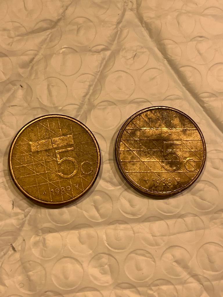 5 gulden munt 2 keer 1989 en 1988, Ophalen of Verzenden, Koningin Beatrix, 5 gulden