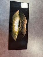 Modern PVC Schilderij - Gouden Lippen, Antiek en Kunst, Kunst | Schilderijen | Abstract, Ophalen of Verzenden