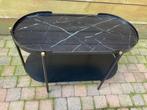 Bijzettafeltje, Huis en Inrichting, Gebruikt, Metaal of Aluminium, 55 tot 75 cm, Ovaal