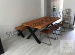 Industrieel Eettafel Bureau Vergadertafel Eetkamertafel, Verzenden, Vijf personen of meer, Industrieel landelijk robuust staal hout