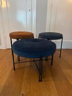 Drie velvet salontafels, Ophalen, 50 tot 100 cm, Rond, Zo goed als nieuw