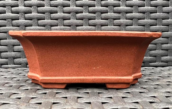 Bonsai schaal bruin ongeglazuurd gemerkt 13,1x10,2x4,9, Tuin en Terras, Bloempotten, Zo goed als nieuw, Aardewerk, Minder dan 40 cm