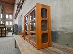XL Deens Design Hangvitrine & Wandplank Teak Wandmeubel Kast, Ophalen of Verzenden, 200 cm of meer, Glas, Minder dan 100 cm