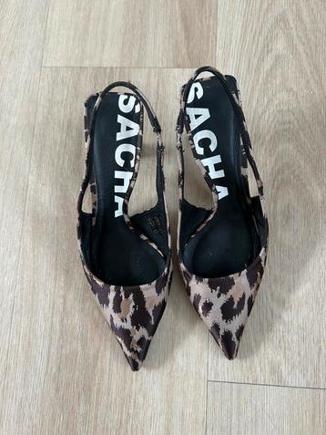Sacha Leopard Kittenheel Slingbacks mt 36 beschikbaar voor biedingen