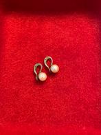 Set natuur parel oorbellen zilveren clips, Sieraden, Tassen en Uiterlijk, Oorbellen, Thrifter, Ophalen of Verzenden, Ossenkamppad 25