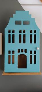 Blauw sleutelkastje grachtenhuisje, Ophalen of Verzenden, Gebruikt