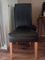 Bruin leren stoelen. Zo goed als nieuw. 4 of 6 stuks., Ophalen, Zo goed als nieuw, Bruin, Hout