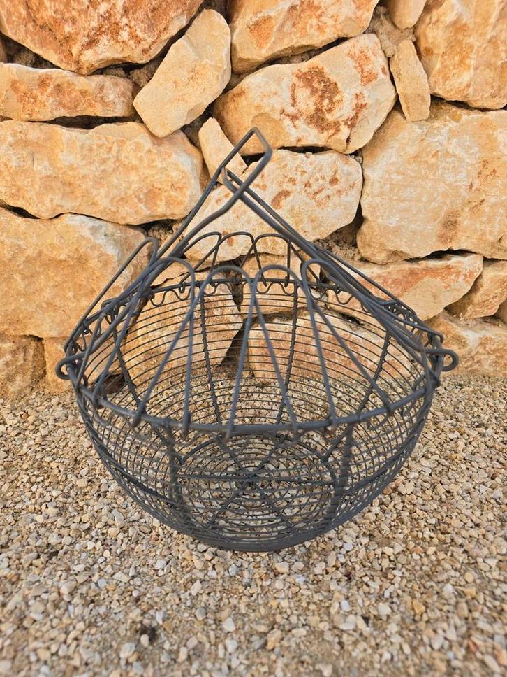 Prachtige zeer grote antieke franse draad - eier/ fruitmand, Antiek en Kunst, Antiek | Keukenbenodigdheden, Ophalen of Verzenden