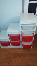 IKEA opbergsysteem – wit met rode en witte bakken, Kinderen en Baby's, Kinderkamer | Commodes en Kasten, Kast, Minder dan 50 cm