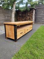 Houten TV Meubel met Opbergruimte Industrieel, Ophalen, 150 tot 200 cm, Landelijk, Minder dan 100 cm