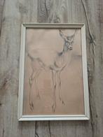 H. van Meegeren - hertje. Schets, welbekende schilderij hert, Antiek en Kunst, Kunst | Tekeningen en Foto's, Ophalen of Verzenden